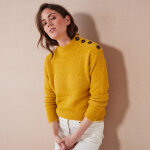 Pull col montant, maille poilue fantaisie - blancheporte Pull col montant, maille poilue fantaisie - blancheporte
