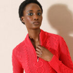 Pull col montant zipp, maille torsade - blancheporte