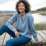 Pull col polo, maille c�tel�e - blancheporte