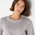Pull col rond finitions �cailles - blancheporte