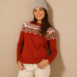 Pull col rond jacquard, toucher doux - blancheporte