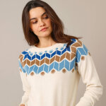 Pull col rond jacquard, toucher doux - blancheporte Pull col rond jacquard, toucher doux - blancheporte