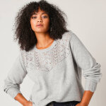 Pull col rond maille ajoure, toucher doux - blancheporte