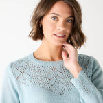 Pull col rond maille ajour�e, toucher doux - blancheporte