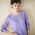 Pull col rond maille ajourée, toucher doux - blancheporte Pull col rond maille ajourée, toucher doux - blancheporte