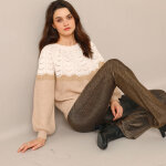 Pull col rond, maille anglaise toucher doux - blancheporte