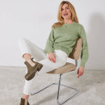 Pull col rond, maille pointelle toucher doux - blancheporte