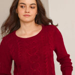 Pull col rond, maille torsadée - blancheporte Pull col rond, maille torsadée - blancheporte