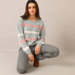 Pull col rond rayures fantaisies - blancheporte