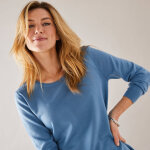 Pull col rond uni, manches longues, toucher doux - blancheporte