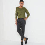 Pull col rond uni, manches longues, toucher doux - blancheporte