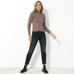 Pull col roul, maille ctele - 34 / 36 - taupe - colors&co