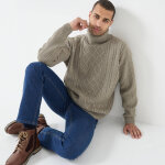 Pull col roul� maille irlandaise - blancheporte