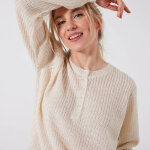 Pull col tunisien, maille anglaise toucher doux - blancheporte