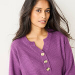 Pull col tunisien manches 3 / 4, maille fantaisie - blancheporte Pull col tunisien manches 3 / 4, maille fantaisie - blancheporte