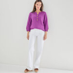 Pull col tunisien manches 3 / 4, maille fantaisie - blancheporte