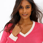 Pull col v bicolore - blancheporte