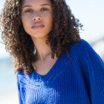 Pull col v maille anglaise ajoure - blancheporte