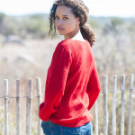Pull col v maille anglaise ajoure - blancheporte