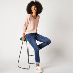 Pull col v, maille anglaise toucher doux - blancheporte Pull col v, maille anglaise toucher doux - blancheporte