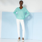 Pull col v, maille anglaise toucher doux - blancheporte
