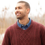 Pull col v maille irlandaise - blancheporte