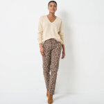 Pull col v manches longues, laine et mohair mlangs - blancheporte