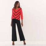 Pull col v rayé, maille anglaise toucher doux - blancheporte Pull col v rayé, maille anglaise toucher doux - blancheporte