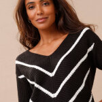 Pull col v ray, maille anglaise toucher doux - blancheporte