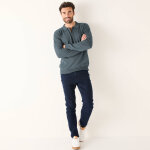Pull fin col polo zippé broderie poitrine - blancheporte Pull fin col polo zippé broderie poitrine - blancheporte