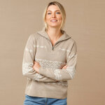 Pull jacquard, col camionneur zippé - blancheporte Pull jacquard, col camionneur zippé - blancheporte