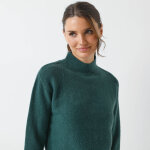 Pull loose col montant, manches larges - blancheporte