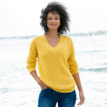 Pull loose col v, maille anglaise - blancheporte Pull loose col v, maille anglaise - blancheporte