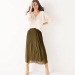 Pull loose col v, maille anglaise toucher doux - blancheporte