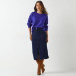 Pull loose manches blousantes, maille chine en laine mlange - blancheporte