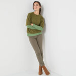 Pull loose manches coudes, laine et mohair mlangs - blancheporte