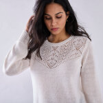 Pull col rond maille ajoure, toucher doux - blancheporte