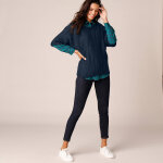 Pull poncho manches coudes, maille anglaise et torsades - blancheporte