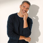 Pull pur coton col rond - blancheporte