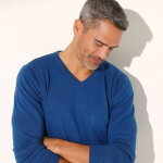 Pull pur coton col v manches longues - blancheporte