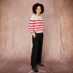 Pull ray� � boutons dor�s, maille anglaise - blancheporte