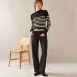 Pull ray col montant, maille ctele - blancheporte