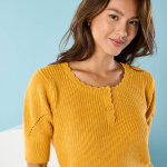 Pull spécial petites col rond boutonné - blancheporte Pull spécial petites col rond boutonné - blancheporte