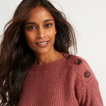 Pull tunique boutonn, toucher doux - blancheporte