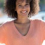 Pull tunique col v, maille anglaise - blancheporte