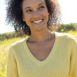 Pull tunique col v, maille anglaise - blancheporte