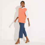Pull - tunique sans manches  boutons effet corne, maille fantaisie - blancheporte