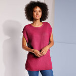 Pull - tunique sans manches À boutons effet corne, maille fantaisie - blancheporte Pull - tunique sans manches À boutons effet corne, maille fantaisie - blancheporte