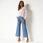 Pull v maille fantaisie, rayures graphiques - blancheporte