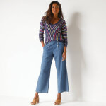 Pull v maille fantaisie, rayures graphiques - blancheporte